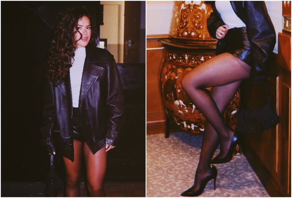 Maisa faz noitada na Itália com as pernas de fora