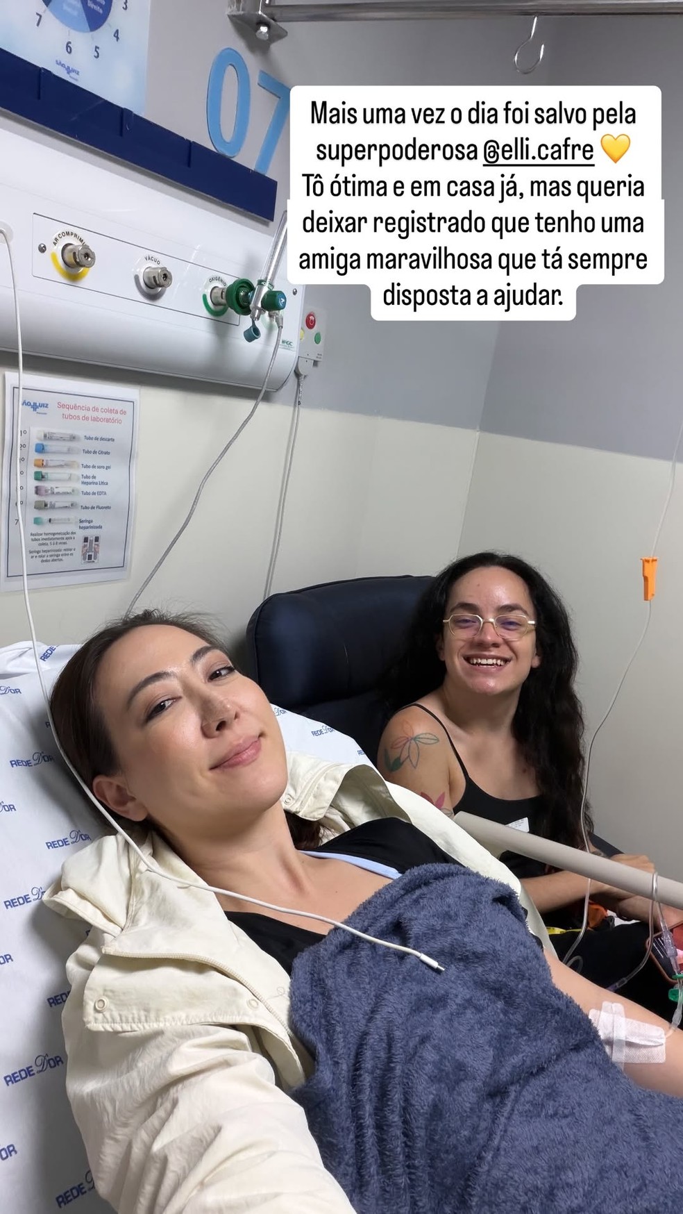 Ju Massaoka explica ida ao hospital — Foto: Reprodução/Instagram