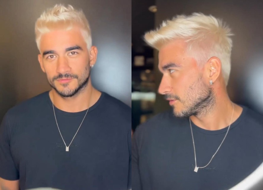 Gui Napolitano exibe novo visual platinado para o Carnaval 'Gostaram?'