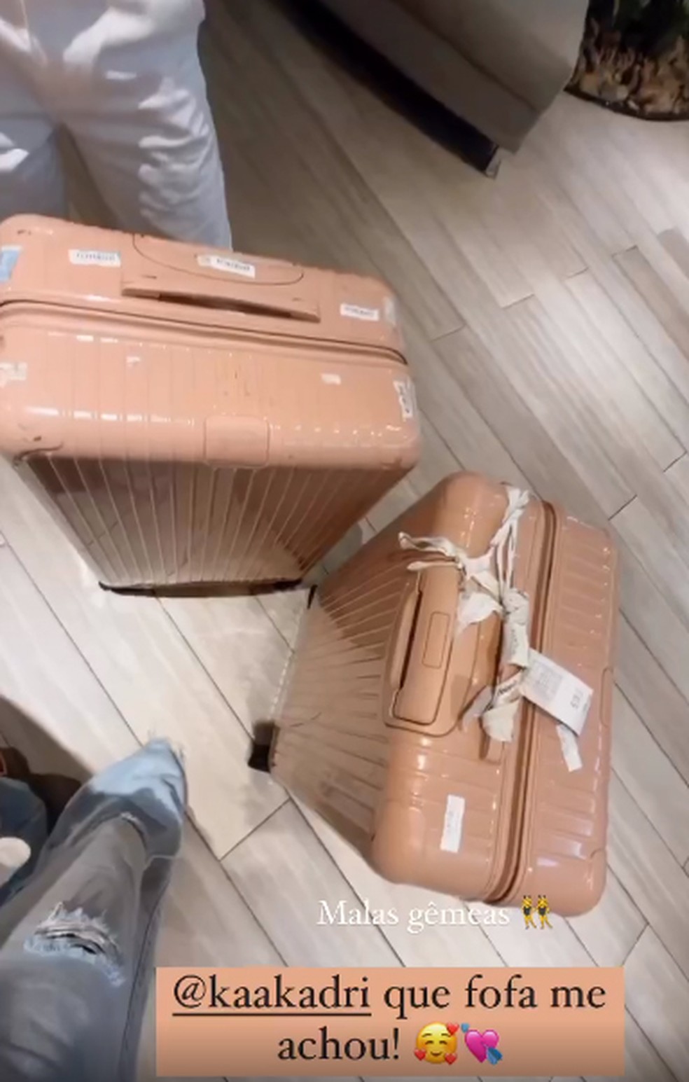 Erika Schneider tem mala trocada em aeroporto no Rio — Foto: Instagram