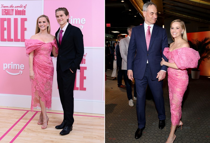 Reese Witherspoon e o filho Deacon Phillippe, e o namorado, Oliver Haarmann
