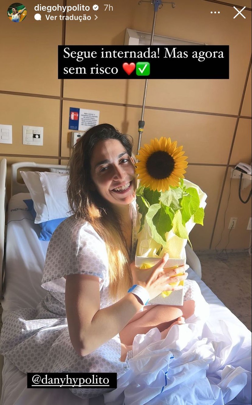 Diego Hypolito atualiza estado de saúde da irmã — Foto: Reprodução/Instagram
