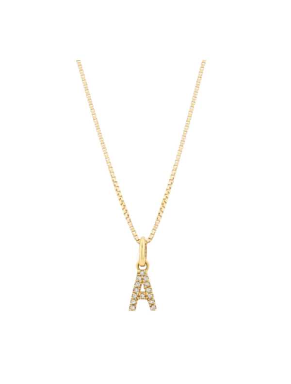 Pingente Letra A Alfabeto Ouro Amarelo 18K