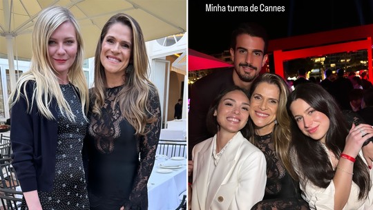 Ingrid Guimarães tieta Kirsten Dunst ao curtir Cannes com Isabelle Drummond e filhos de Claudia Raia