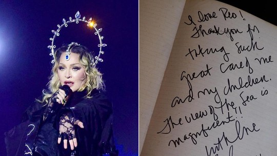 Madonna deixa um recado no Livro de Ouro do Copacabana Palace; veja o que ela escreveu