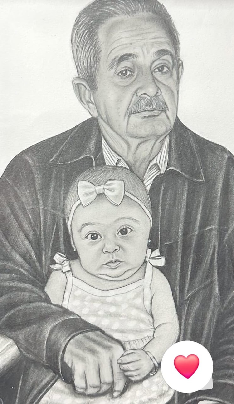 Zezé Di Camargo mostra desenho do pai, Francisco, com a caçula, Clara — Foto: Reprodução/Instagram