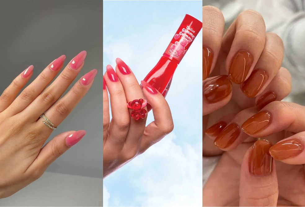 Trend gummy nails transforma as unhas em balinhas de goma — Foto: Divulgação