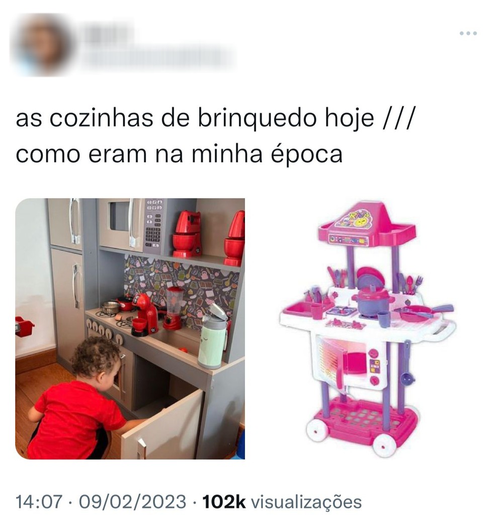 Anônimos comentam sobre a cozinha de brinquedo de Cris, filho de Bianca Andrade com Fred — Foto: Reprodução/Twitter