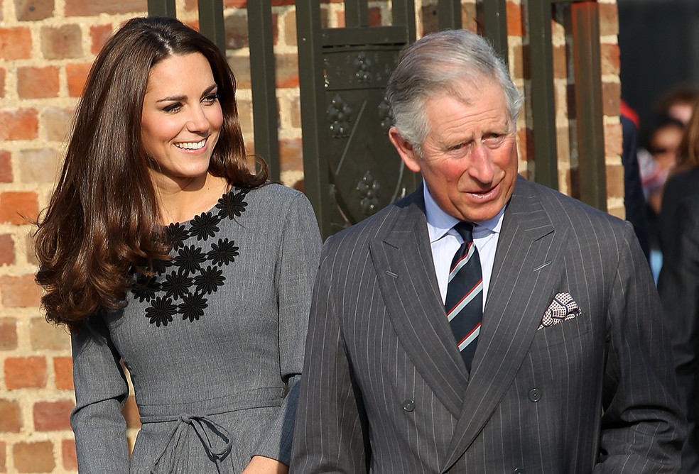 Kate Middleton e o Rei Charles III, ambos em tratamento contra o câncer — Foto: Getty Images