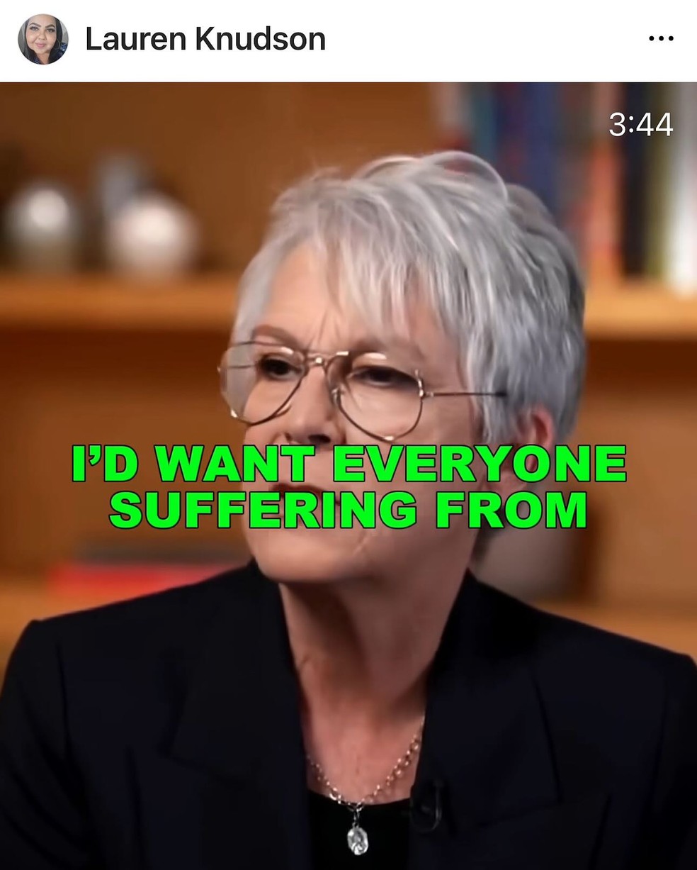 Jamie Lee Curtis é vítima de deep fake — Foto: Reprodução | Instagram