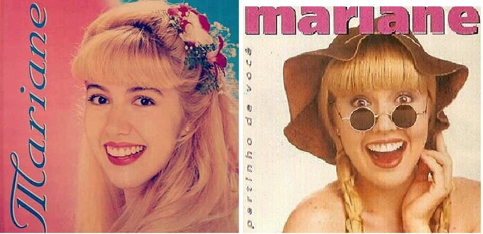 Capas dos discos lançados por Mariane no início dos anos 90 — Foto: Reprodução