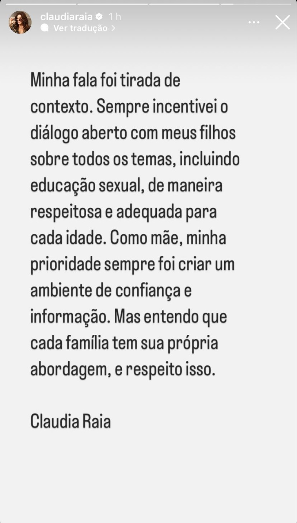 Post de Claudia Raia — Foto: Reprodução | Instagram