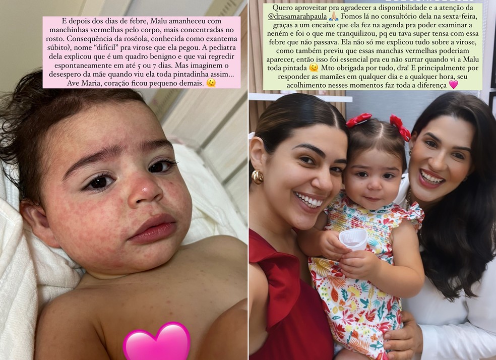 Vivian Amorim fala sobre doença da filha, Malu — Foto: Reprodução / Instagram