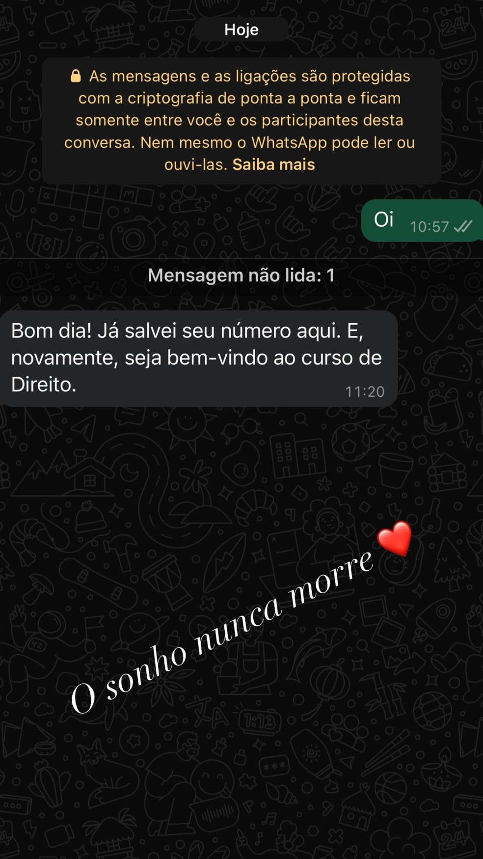 Davi Brito faz matrícula em faculdade — Foto: Reprodução/Instagram