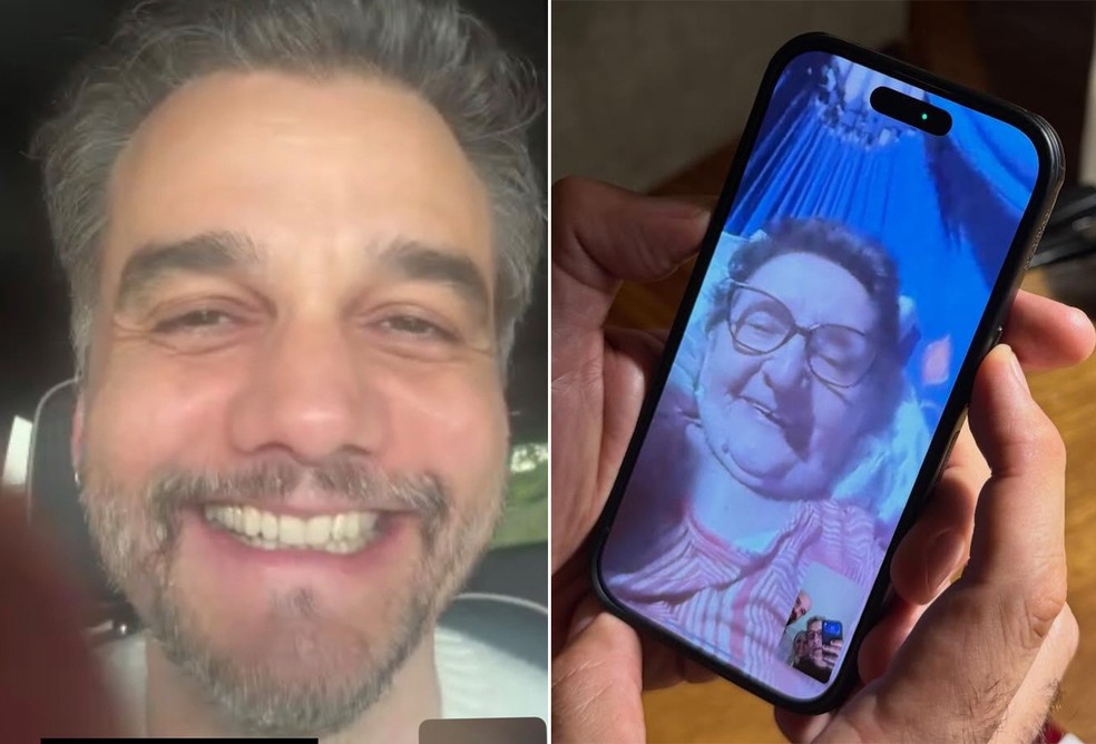 Wagner Moura e Tânia Maria, atores de 'O Agente Secreto', recebendo notícia de indicações do filme ao Oscar 2026 — Foto: Reprodução/Instagram