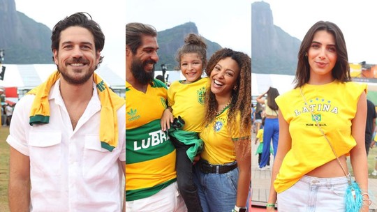 Famosos se reúnem no Rio para assistir à estreia do Brasil no Copa do Mundo