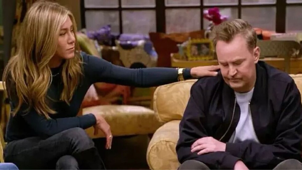 Jennifer Aniston e Matthew Perry — Foto: Reprodução: HBO Max