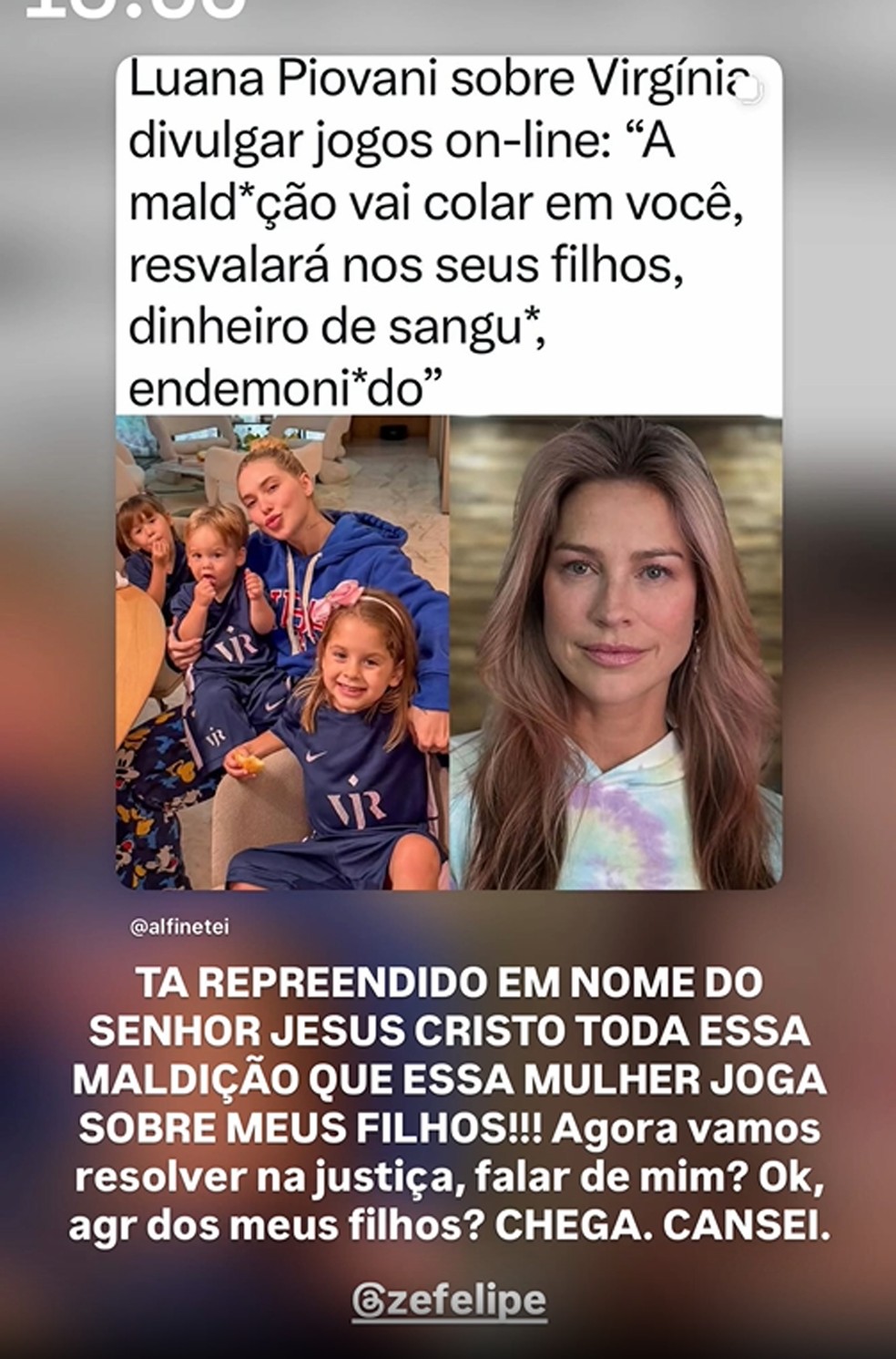 Virginia Fonseca avisa que vai processar Luana Piovani — Foto: Reprodução Instagram