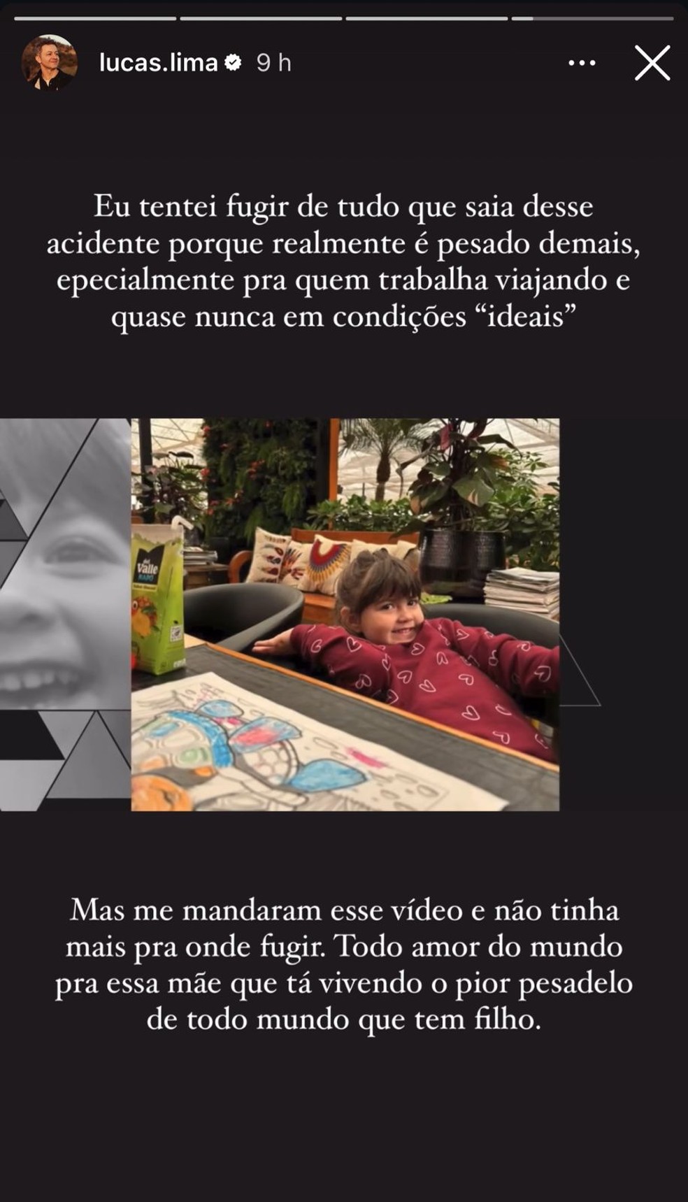 Story de Lucas Lima — Foto: Reprodução/Instagram