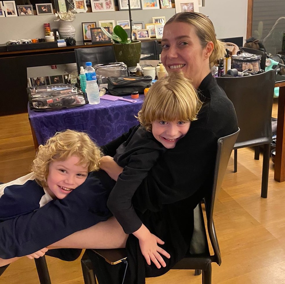 Luiza Possi com os filhos, Lucca e Matteo &mdash; Foto: Reprodu&ccedil;&atilde;o | Instagram