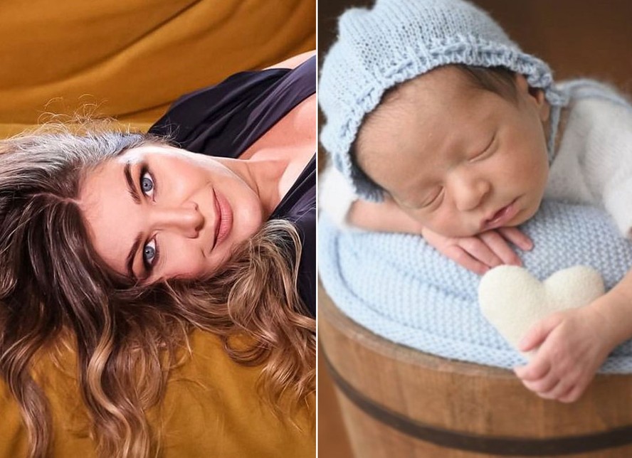 Andréa Mota posta foto do filho recém-nascido