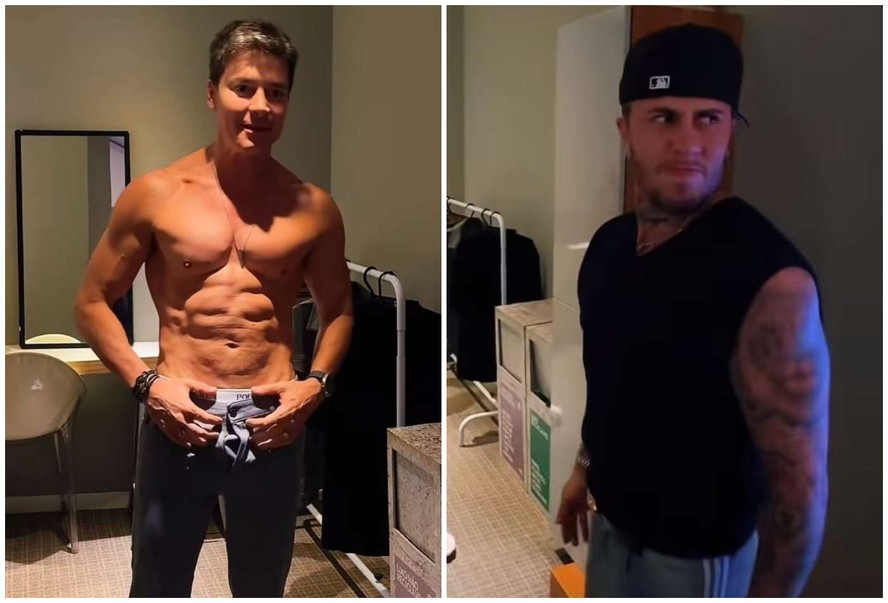 MC Daniel se impressiona com músculos de Rodrigo Faro: 'Tá louco!'