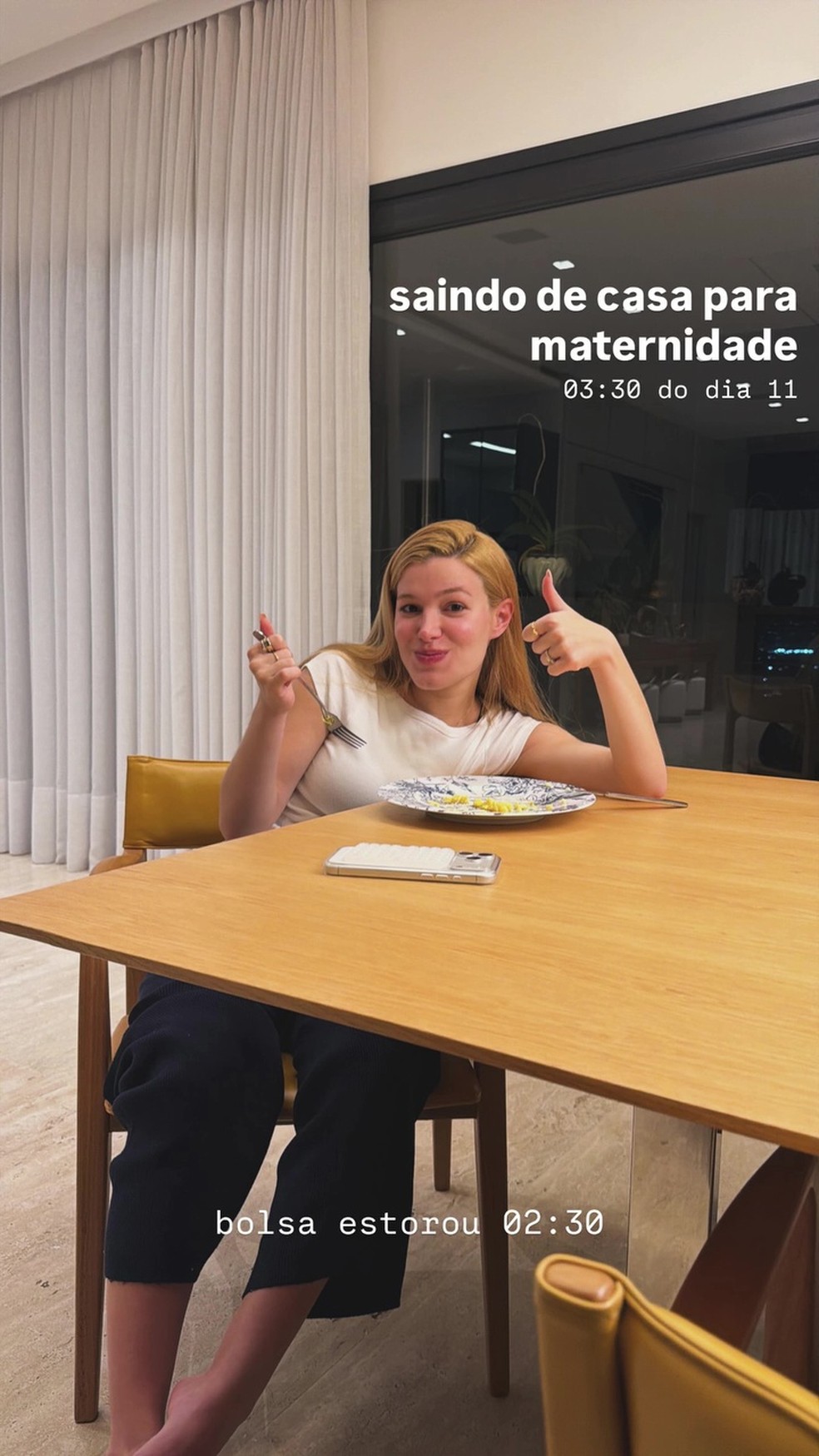 Luigi Cesar posta diário de parto de Luiza, sua filha com Júlia Vieira — Foto: Reprodução/Instagram