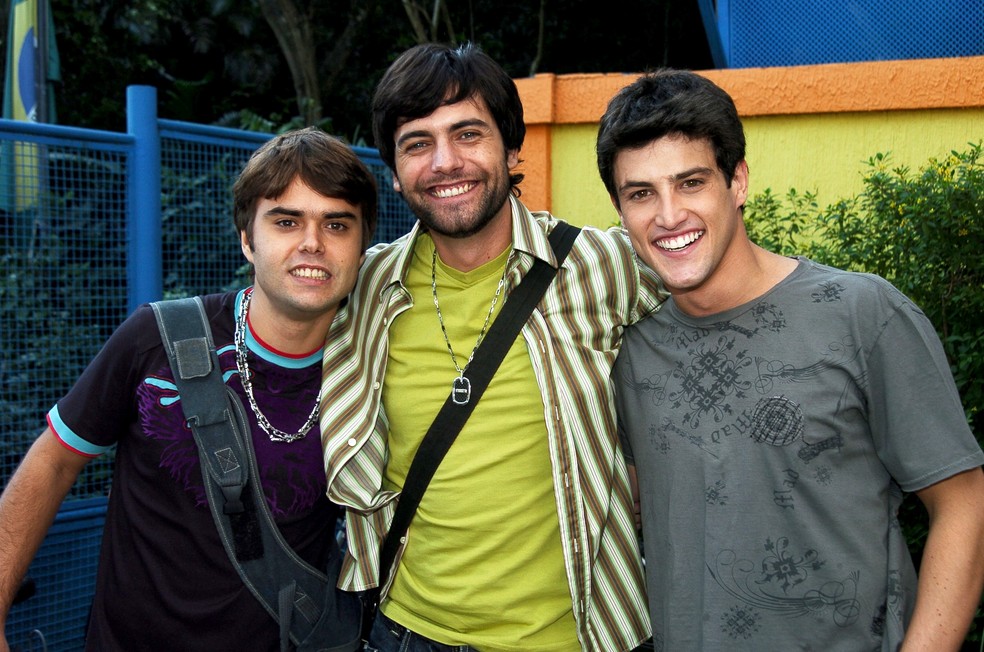 Java Mayam, Leonardo Machado e Alexandre Slaviero na época de 'Malhação' — Foto: TV Globo / Rafael França