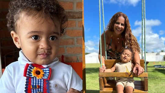 Viviane Araujo celebra aniversário de nove meses do filho com tema de festa junina