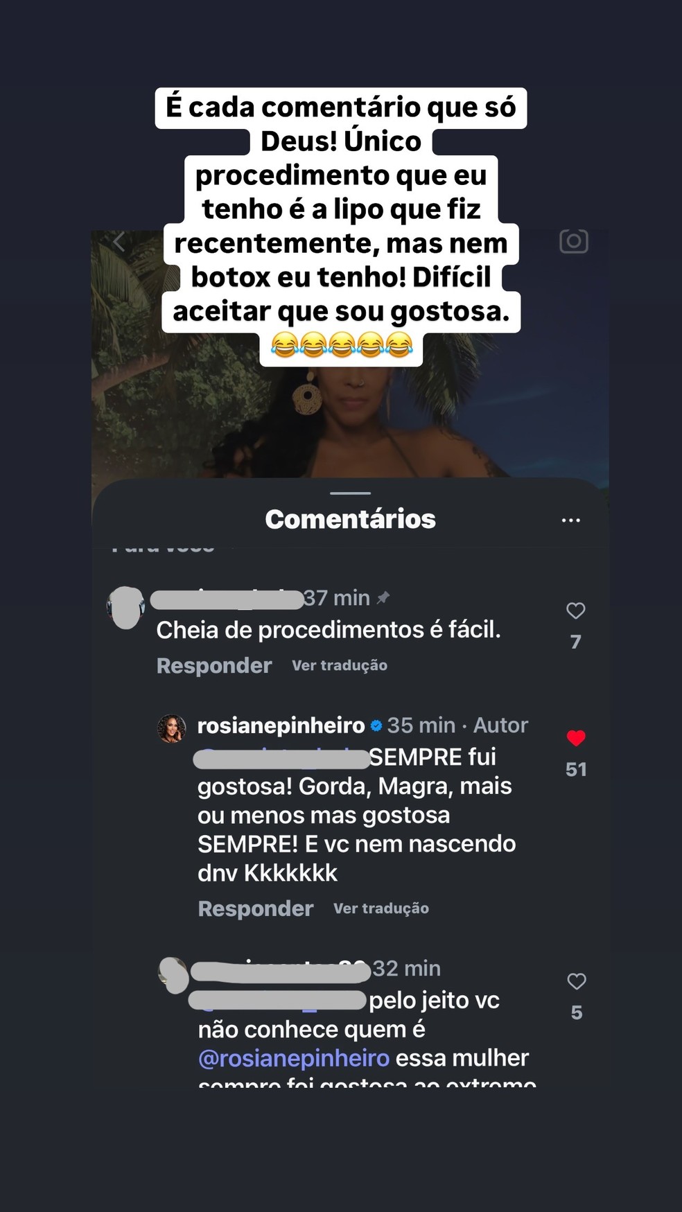 Post de Rosiane Pinheiro — Foto: Reprodução/Instagram