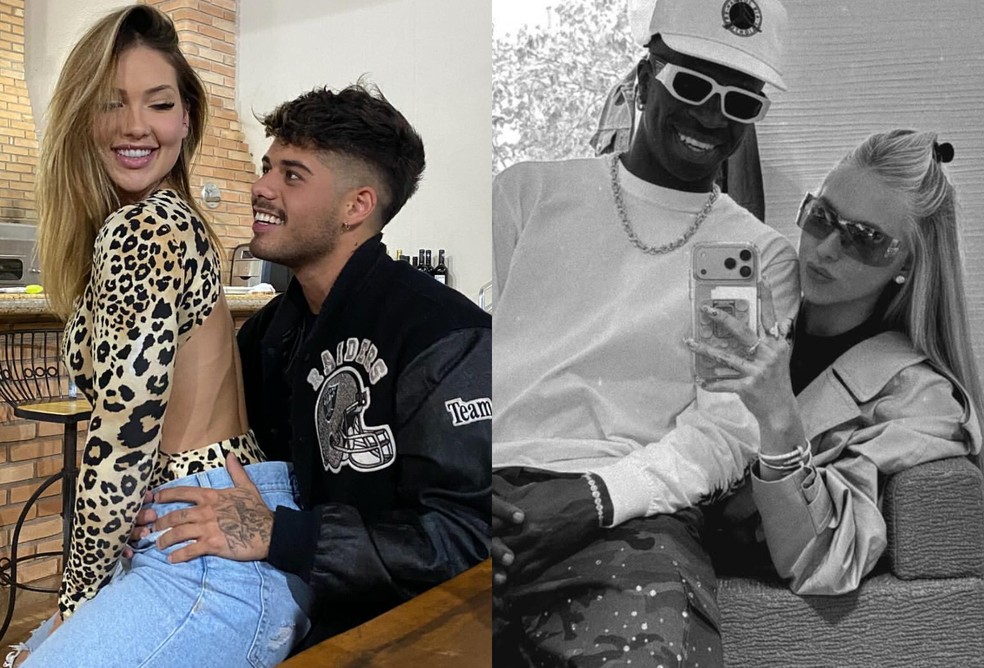 Virginia Fonseca com Z&eacute; Felipe e com Vini Jr. &mdash; Foto: Reprodu&ccedil;&atilde;o/Instagram