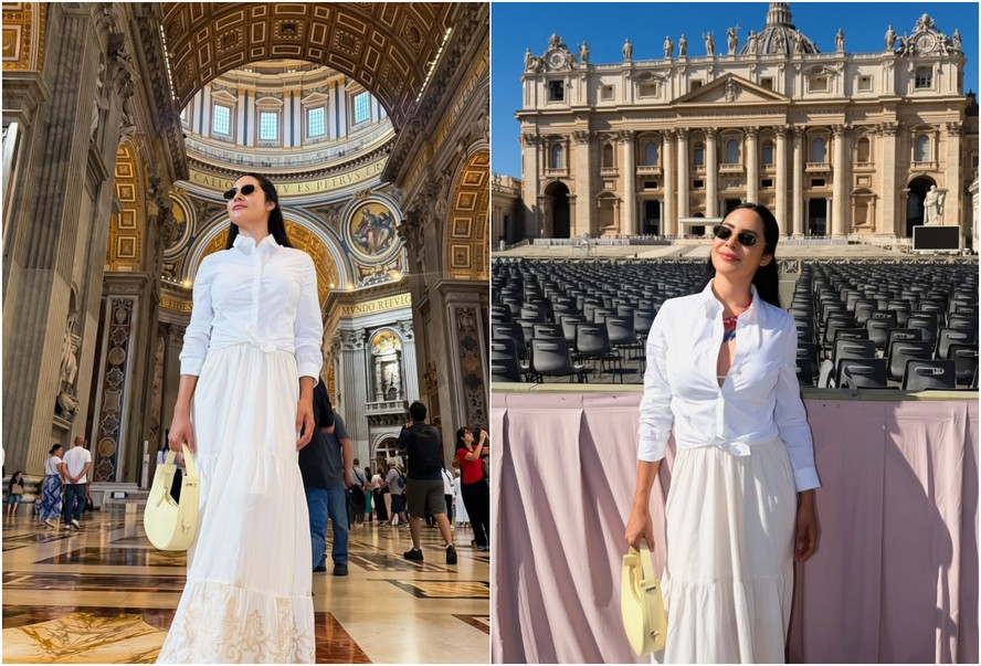 Isabelle Nogueira compartilha fotos no Vaticano