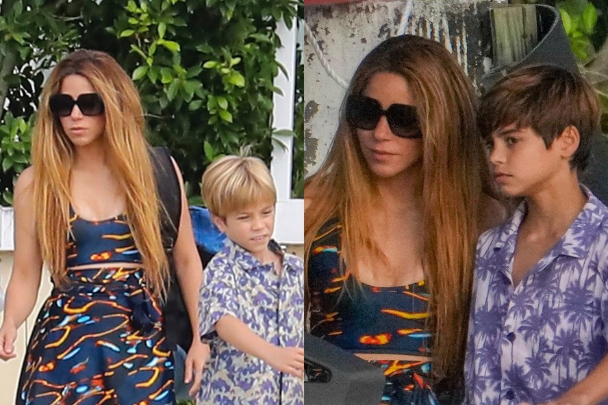 Shakira curte passeio com os filhos após Piqué voltar a Barcelona para