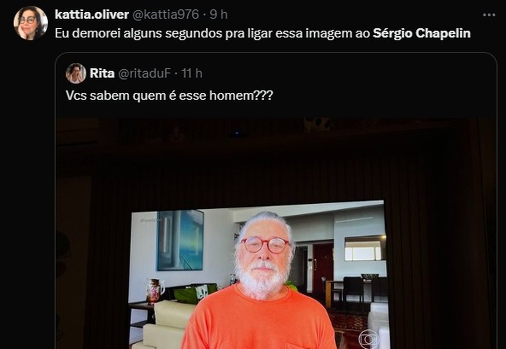 Público reage ao novo visual de Sérgio Chapelin — Foto: Reprodução | X