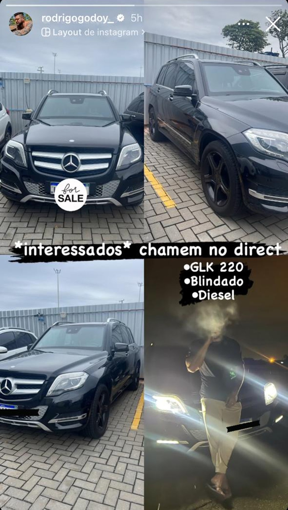 Publicação de Rodrigo Godoy — Foto: Instagram