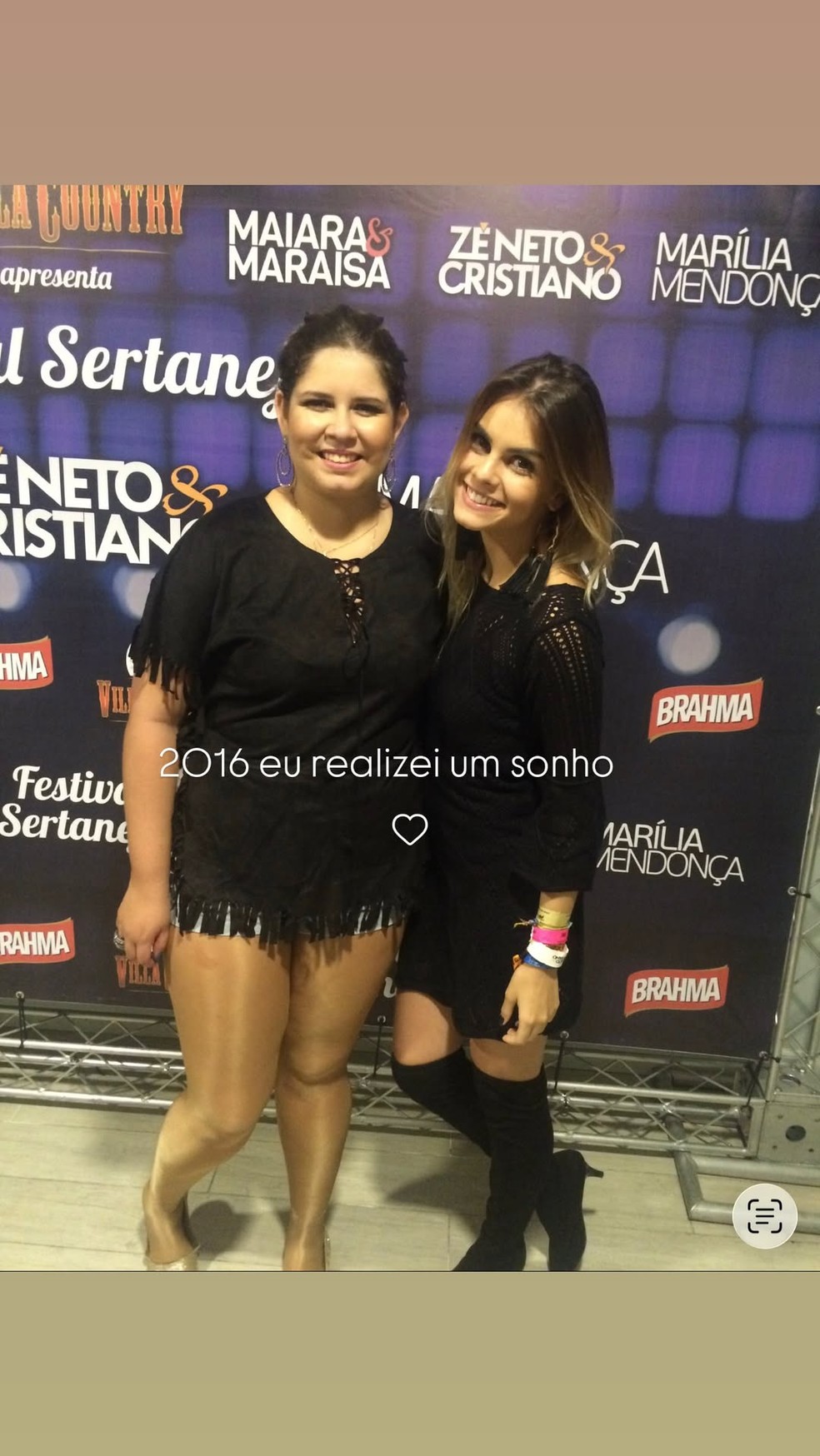 Marília Mendonça e Amanda Kimberlly — Foto: Reprodução/Instagram