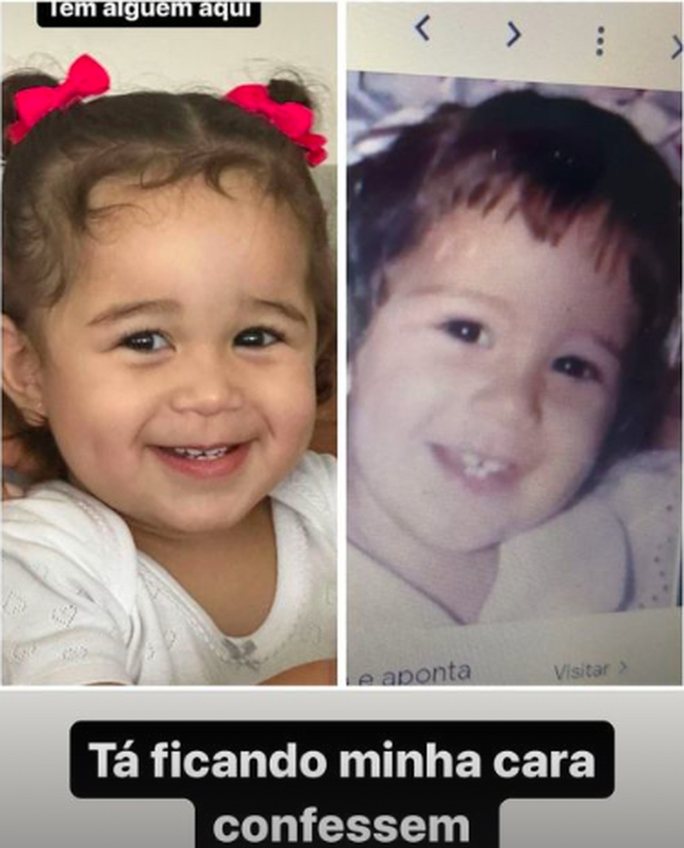 Karoline Lima posta comparação com a filha — Foto: Reprodução