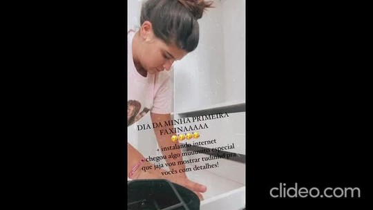 Giulia Costa faz primeira faxina em casa nova e dá spoiler de primeiro apê sozinha; vídeo