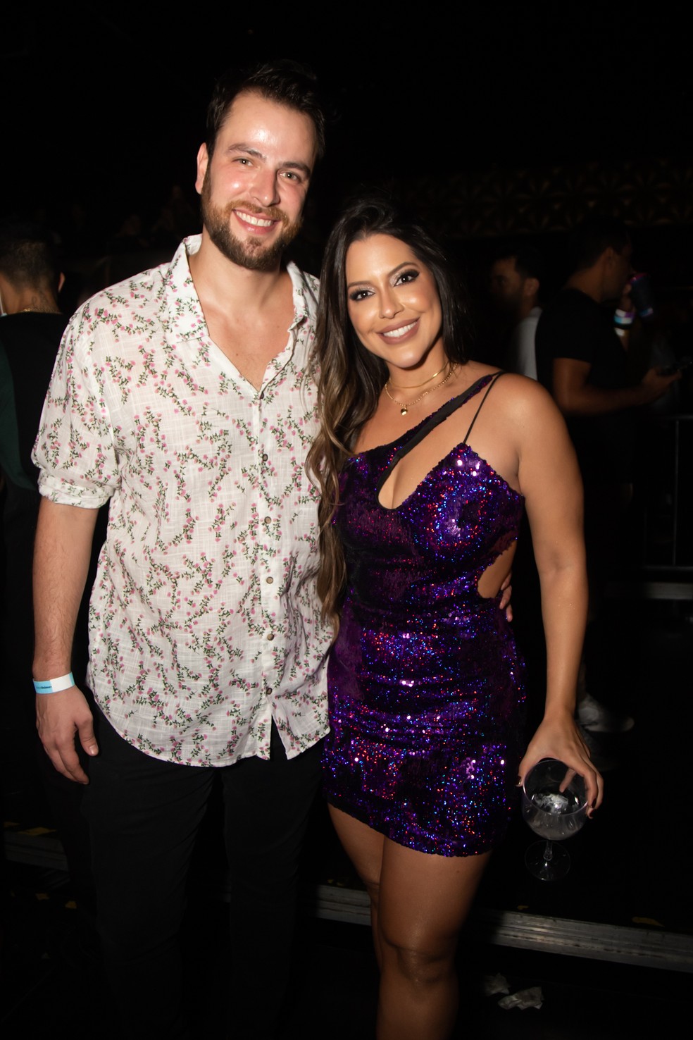 Gustavo Marsengo e Laís Caldas na gravação do novo DVD de Mari Fernandez — Foto: BrazilNews / Patrícia Devoraes