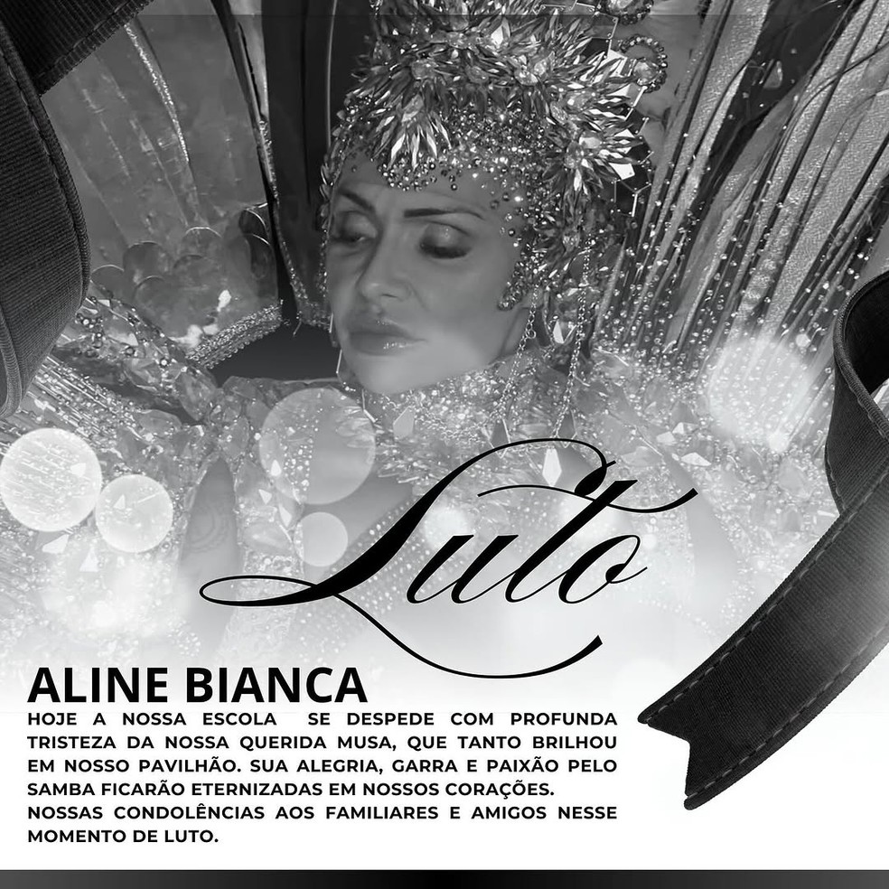 Nota de pesar - Aline Bianca — Foto: Reprodução/Instagram