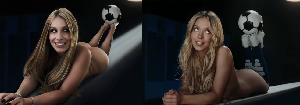 Laís Dias reproduz campanha polêmica de Sydney Sweeney — Foto: @laisdiasloira | CO ASSESSORIA