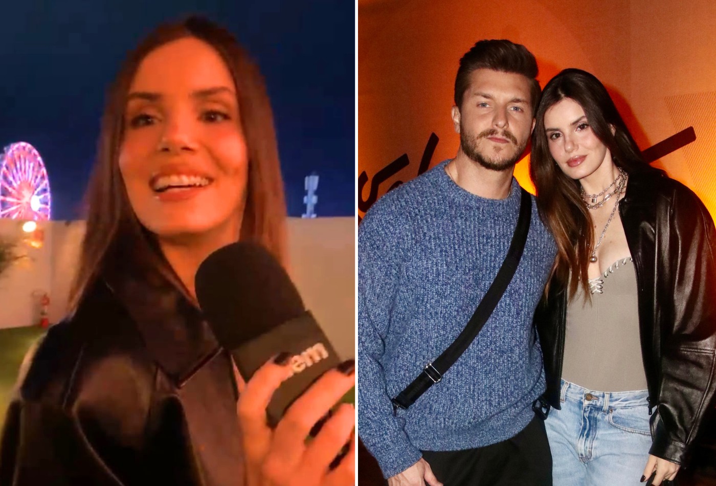 Camila Queiroz brinca ao chegar atrasada para vale-night com Klebber Toledo: 'É uma boa justificativa'