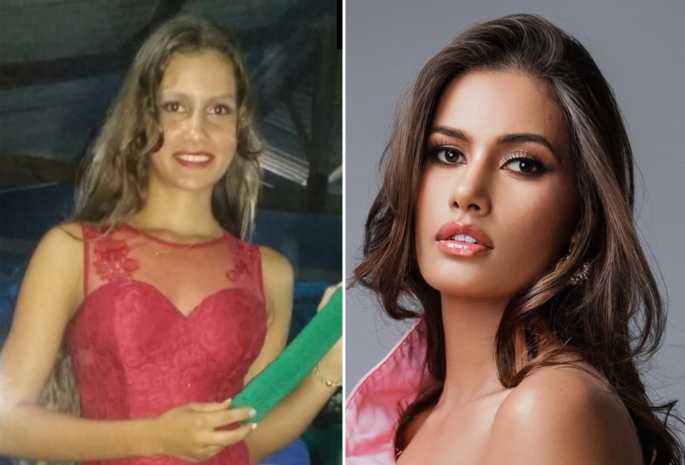 Antes e depois de Calita Franciele, esposa de Amado Batista — Foto: Reprodução/Instagram