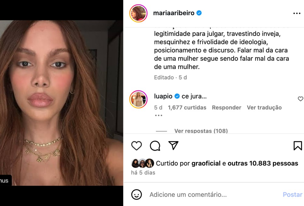 Maria Ribeiro defende Anitta após procedimentos estéticos e Luana ...