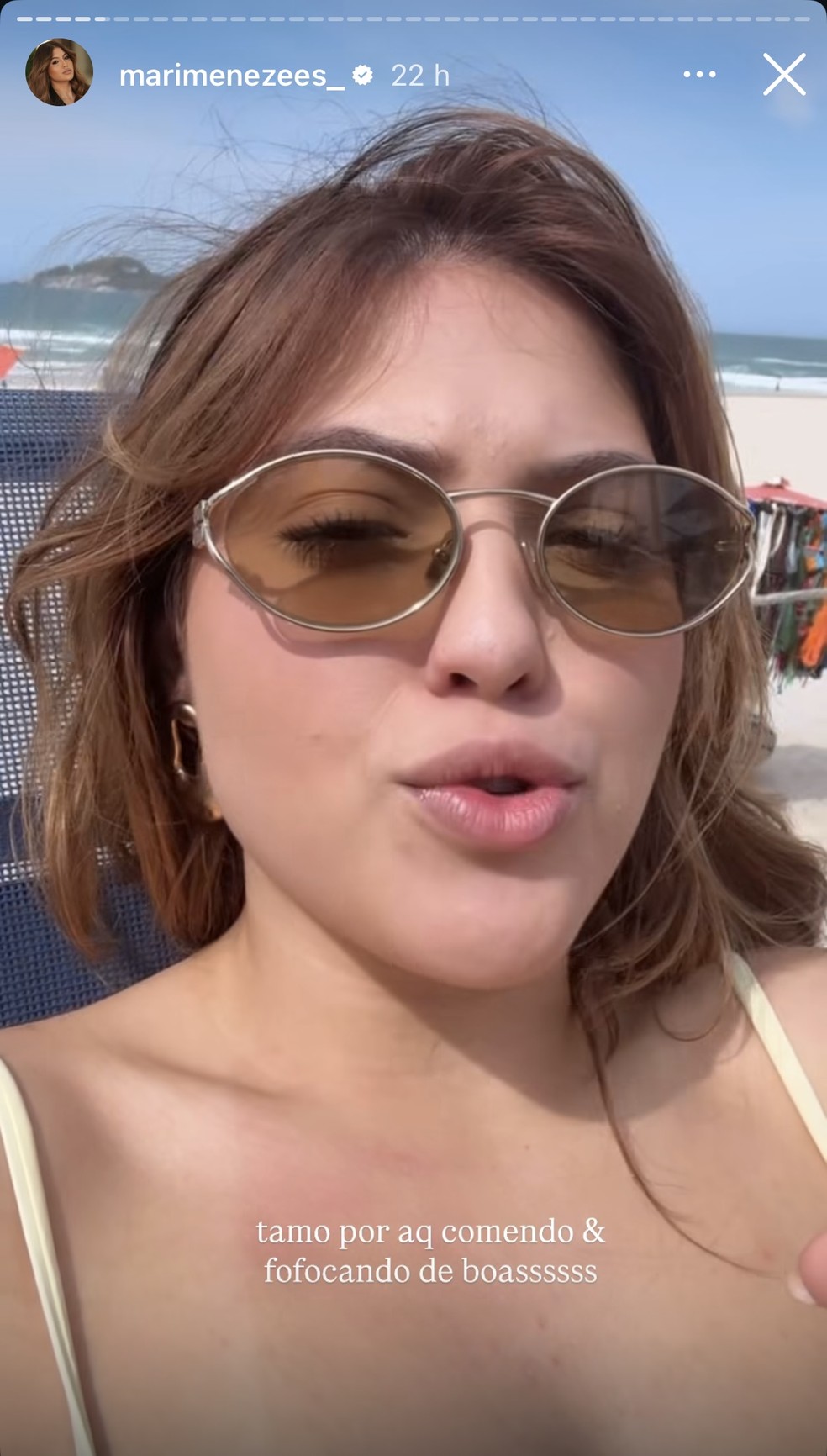 Mari Menezes curte praia no Rio — Foto: Reprodução/Instagram