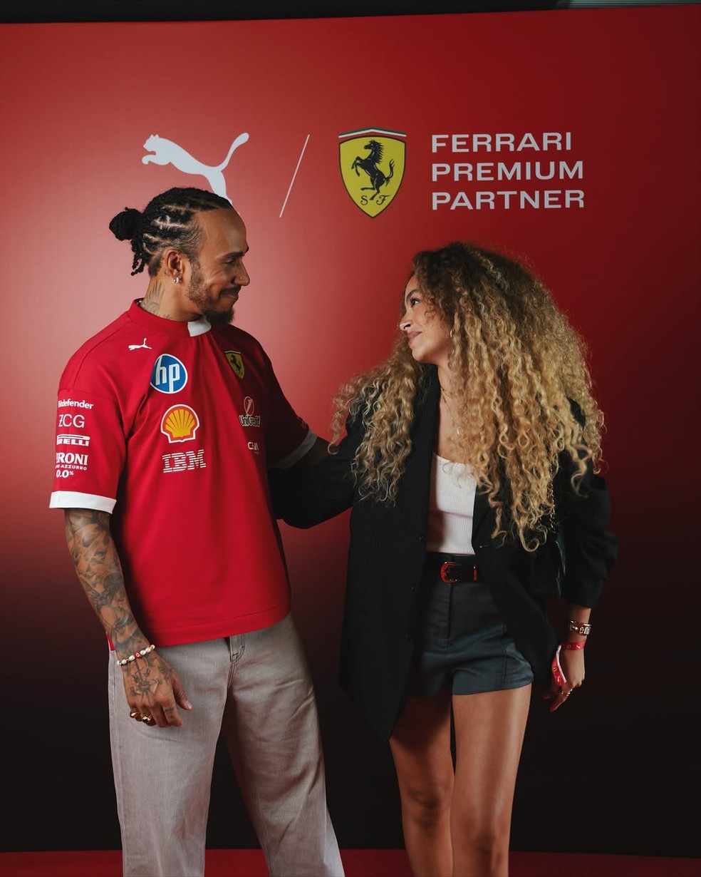 Ex de Vini Jr. com Lewis Hamilton — Foto: Reprodução/Instagram