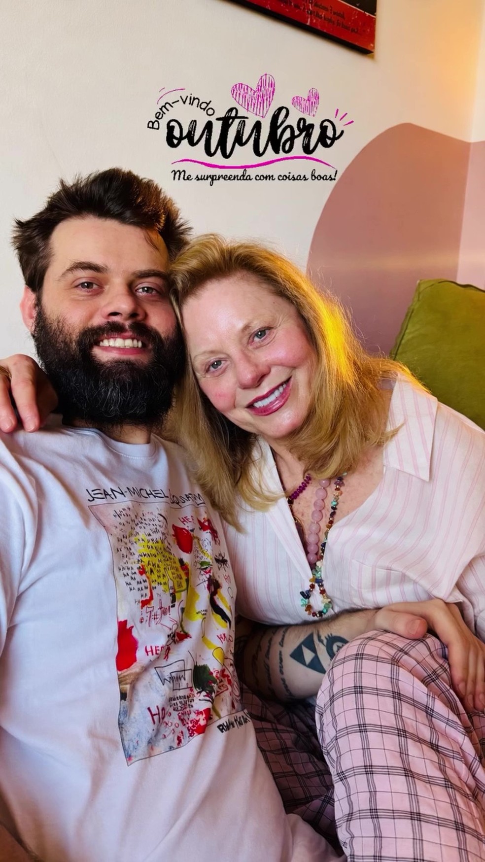 Vera Fischer e o filho, Gabriel Grunje — Foto: Reprodução/Instagram