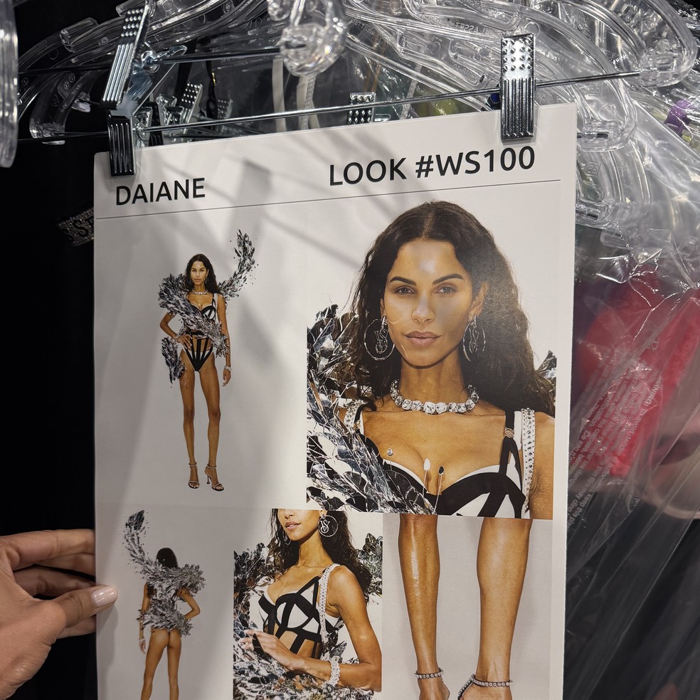 Daiane Sodré mostra bastidores do Victoria's Secret Fashion Show — Foto: Acervo pessoal
