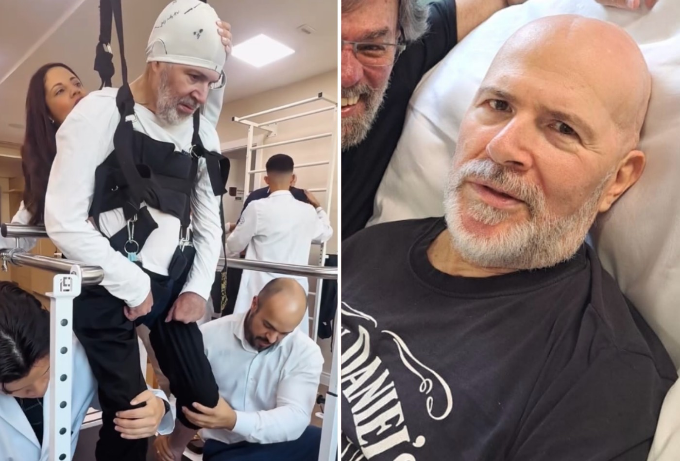 Mingau, do Ultraje a Rigor, fica de pé em fisioterapia 3 anos após ser baleado na cabeça