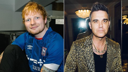 Ed Sheeran pediu ajuda para Robbie Williams por problemas com drogas e peso